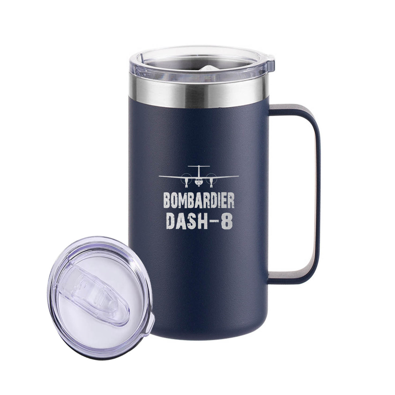 Bombardier Dash-8 & Plane Designed Stainless Steel Beer Mugs