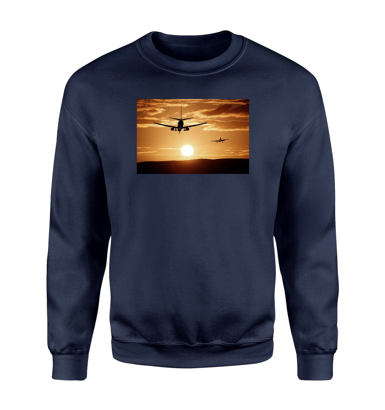 Two Aeroplanes During Sunset Designed Sweatshirts