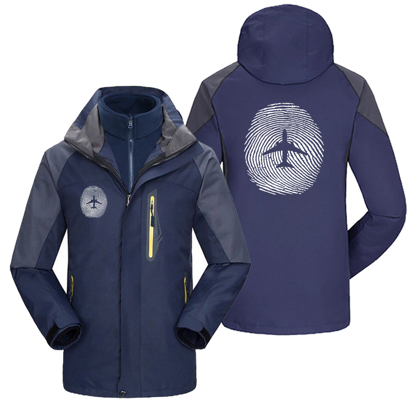 Aviation Finger Print Designed Thick Skiing Jackets