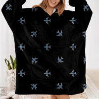 Thumbnail for Nice Airplanes (Black) Designed Blanket Hoodies