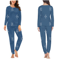 Thumbnail for Nice Airplanes (Blue) Designed Women Pijamas