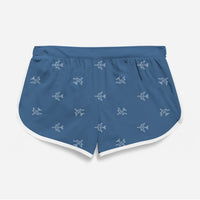 Thumbnail for Nice Airplanes (Blue) Designed Women Beach Style Shorts