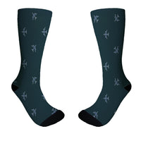 Thumbnail for Nice Airplanes (Green) Designed Socks