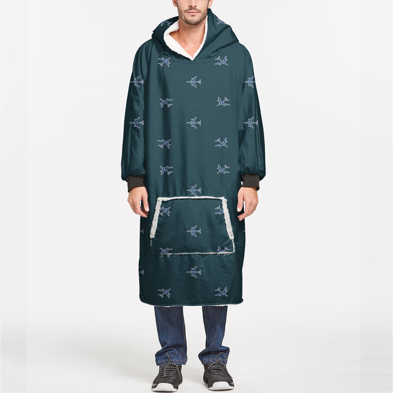 Nice Airplanes (Green) Designed Blanket Hoodies