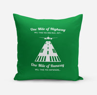 Thumbnail for One Mile of Runway Will Take you Anywhere Designed Pillows