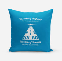 Thumbnail for One Mile of Runway Will Take you Anywhere Designed Pillows