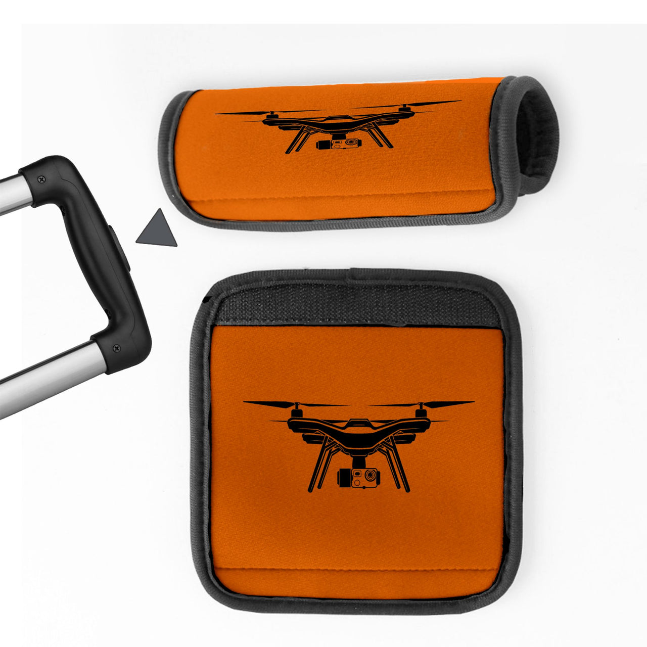 Drone Silhouette Designed Neoprene Luggage Handle Covers