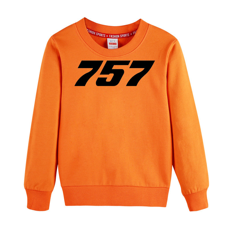 757 Flat Text Designed "CHILDREN" Sweatshirts