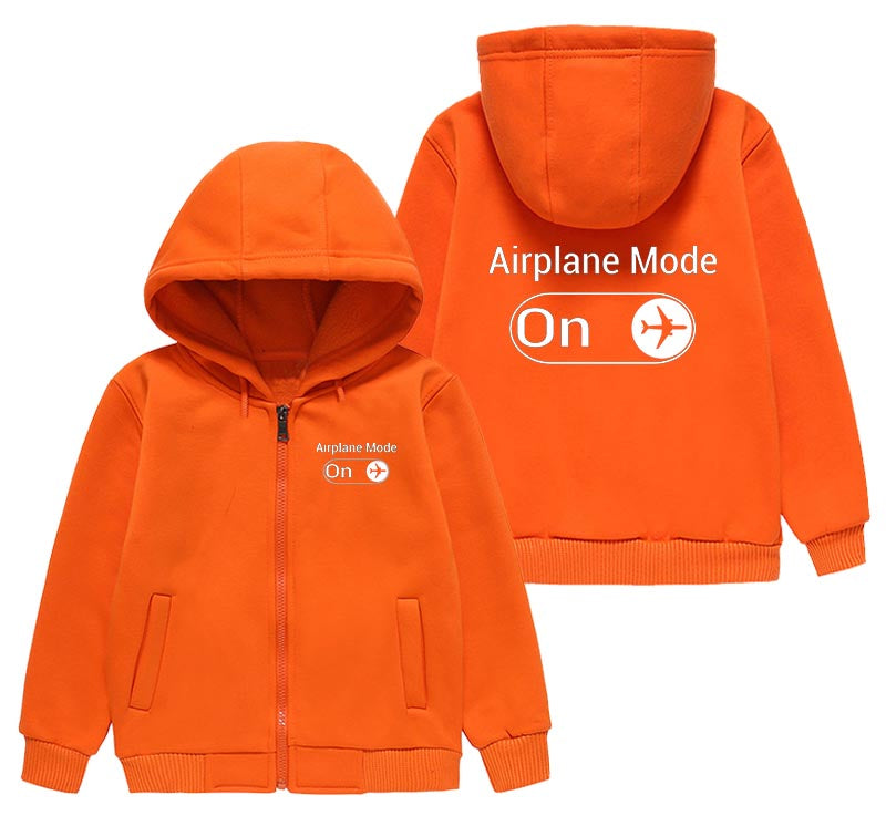 Airplane Mode On Designed "CHILDREN" Zipped Hoodies