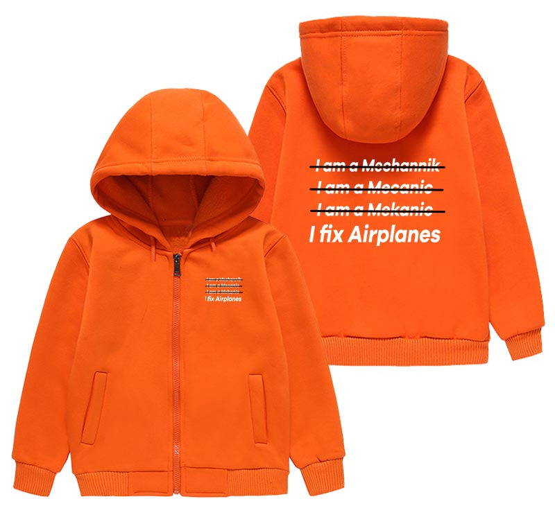 I Fix Airplanes Designed "CHILDREN" Zipped Hoodies