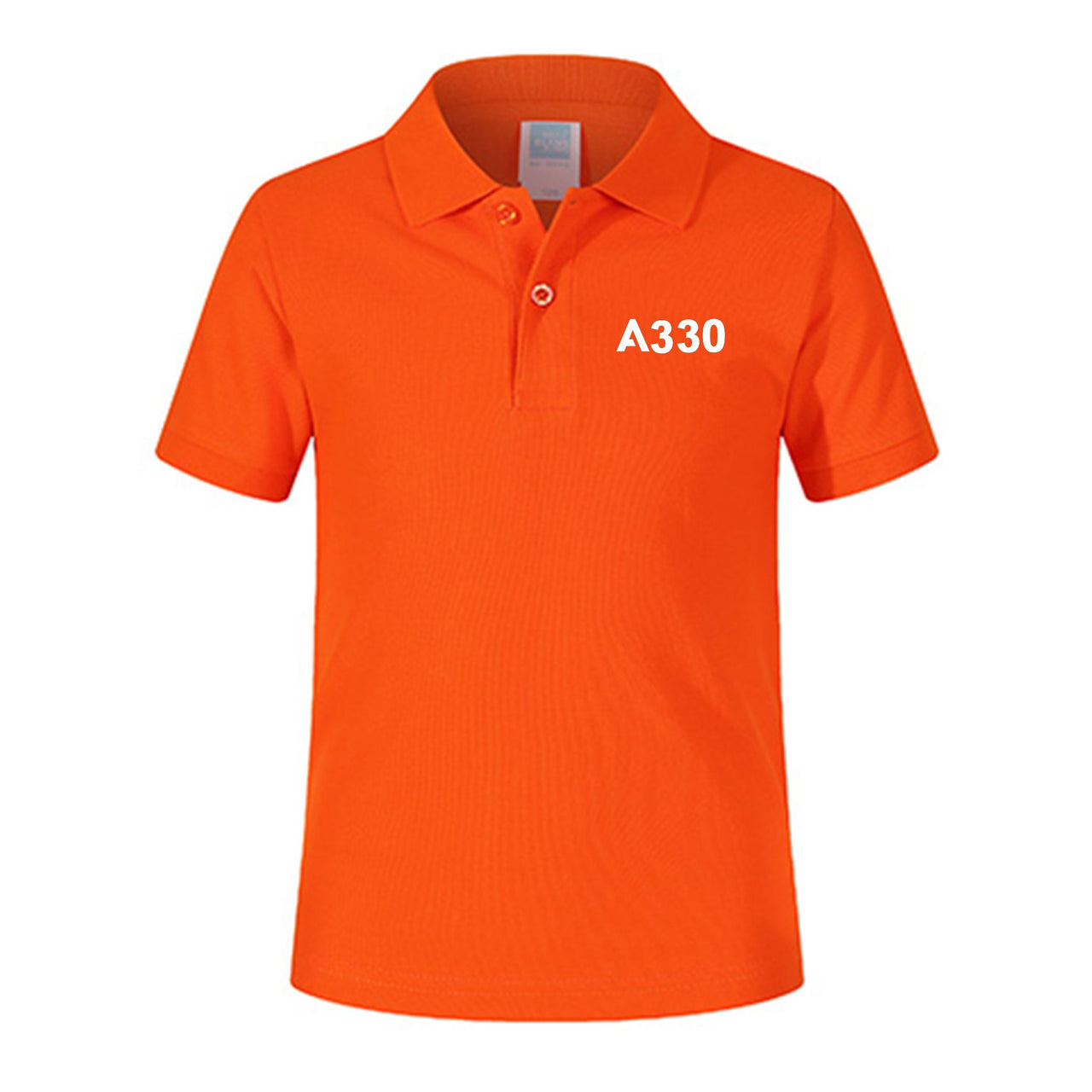 A330 Flat Text Designed Children Polo T-Shirts