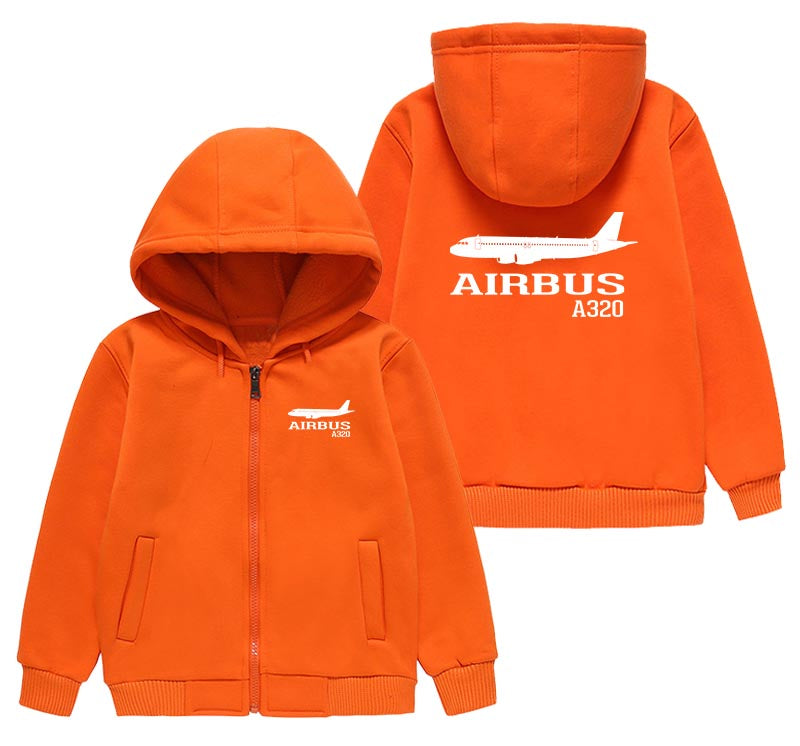 Airbus A320 Printed Designed "CHILDREN" Zipped Hoodies