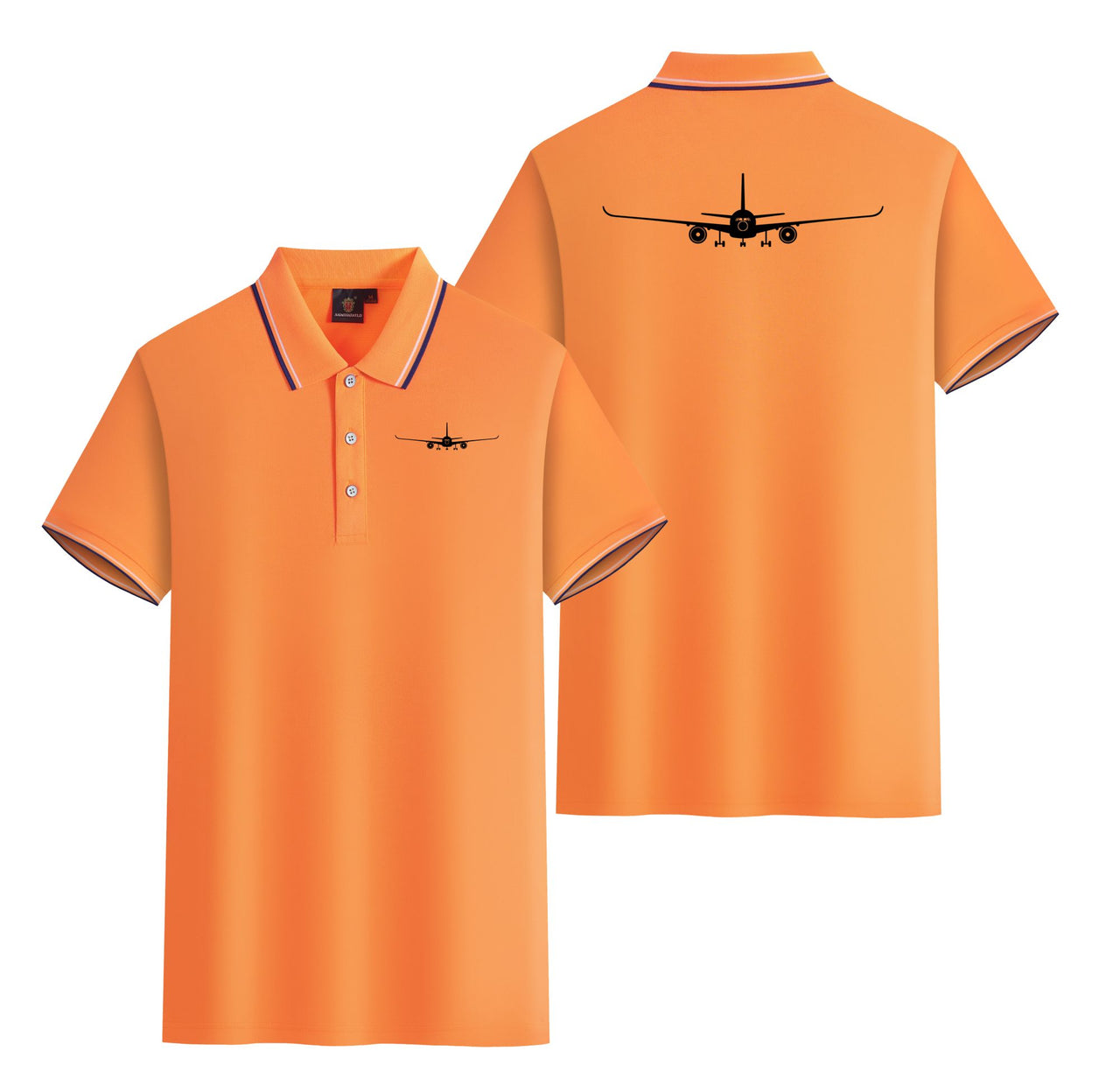 Airbus A350 Silhouette Designed Stylish Polo T-Shirts (Double-Side)