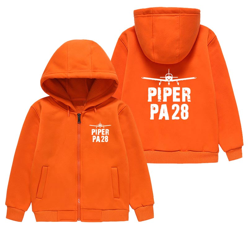 Piper PA28 & Plane Designed "CHILDREN" Zipped Hoodies