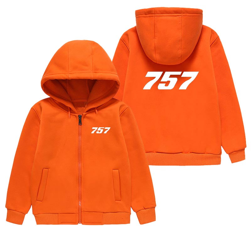 757 Flat Text Designed "CHILDREN" Zipped Hoodies