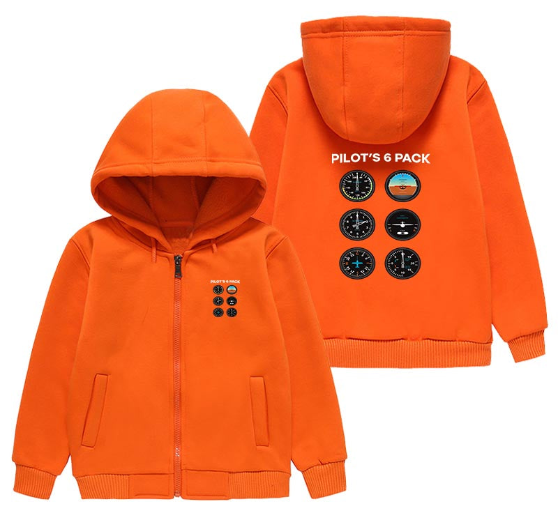 Pilot's 6 Pack Designed "CHILDREN" Zipped Hoodies