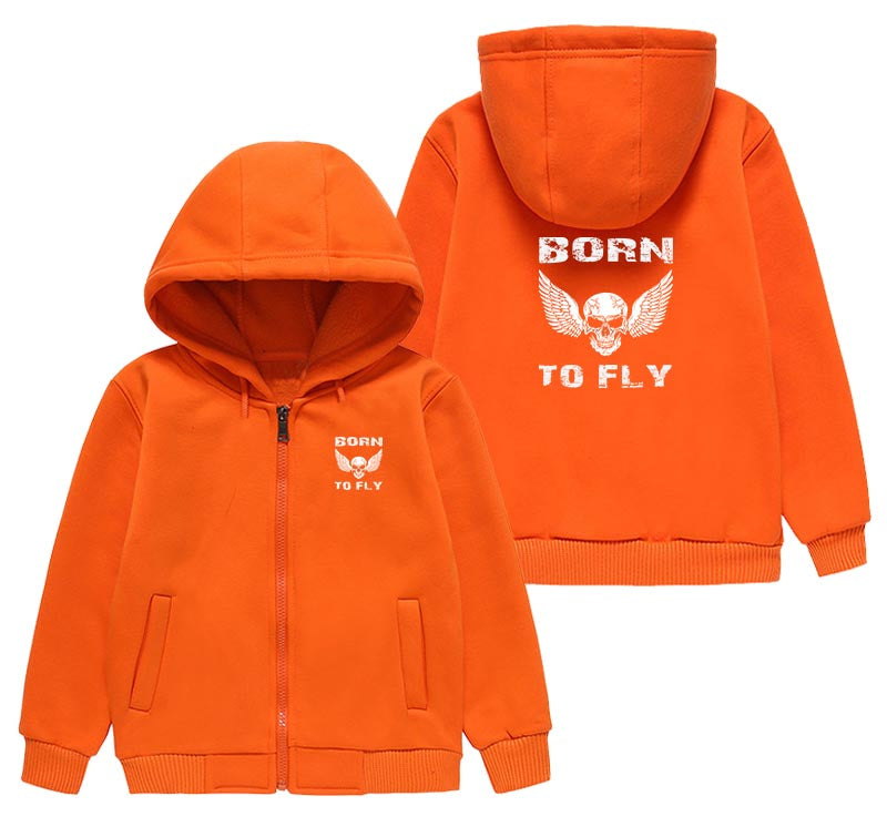 Born To Fly SKELETON Designed "CHILDREN" Zipped Hoodies