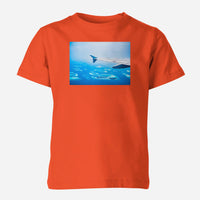 Thumbnail for Outstanding View Through Airplane Wing Designed Children T-Shirts