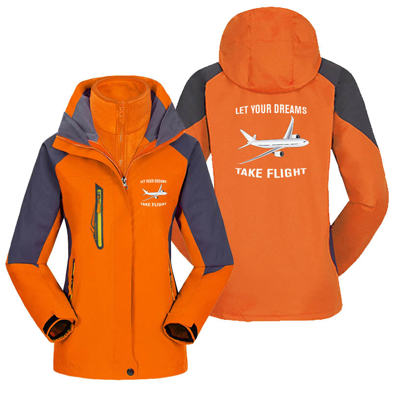 Let Your Dreams Take Flight Designed Thick "WOMEN" Skiing Jackets