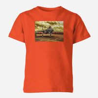 Thumbnail for Fighting Falcon F35 at Airbase Designed Children T-Shirts