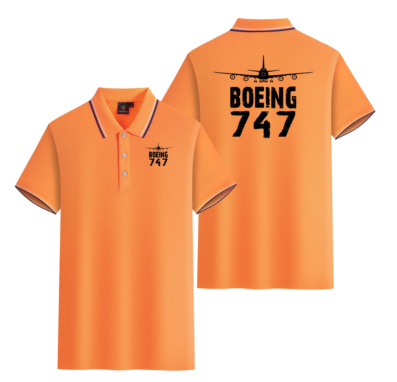 Boeing 747 & Plane Designed Stylish Polo T-Shirts (Double-Side)