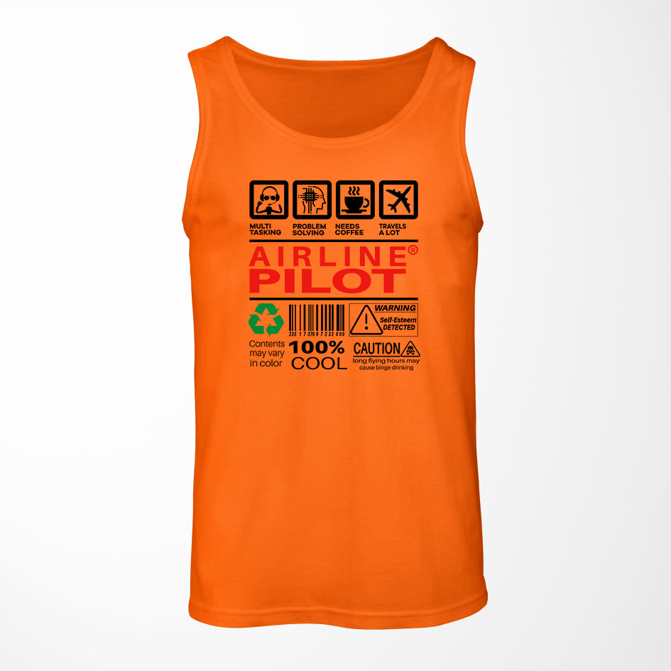 Airline Pilot Label Designed Tank Tops