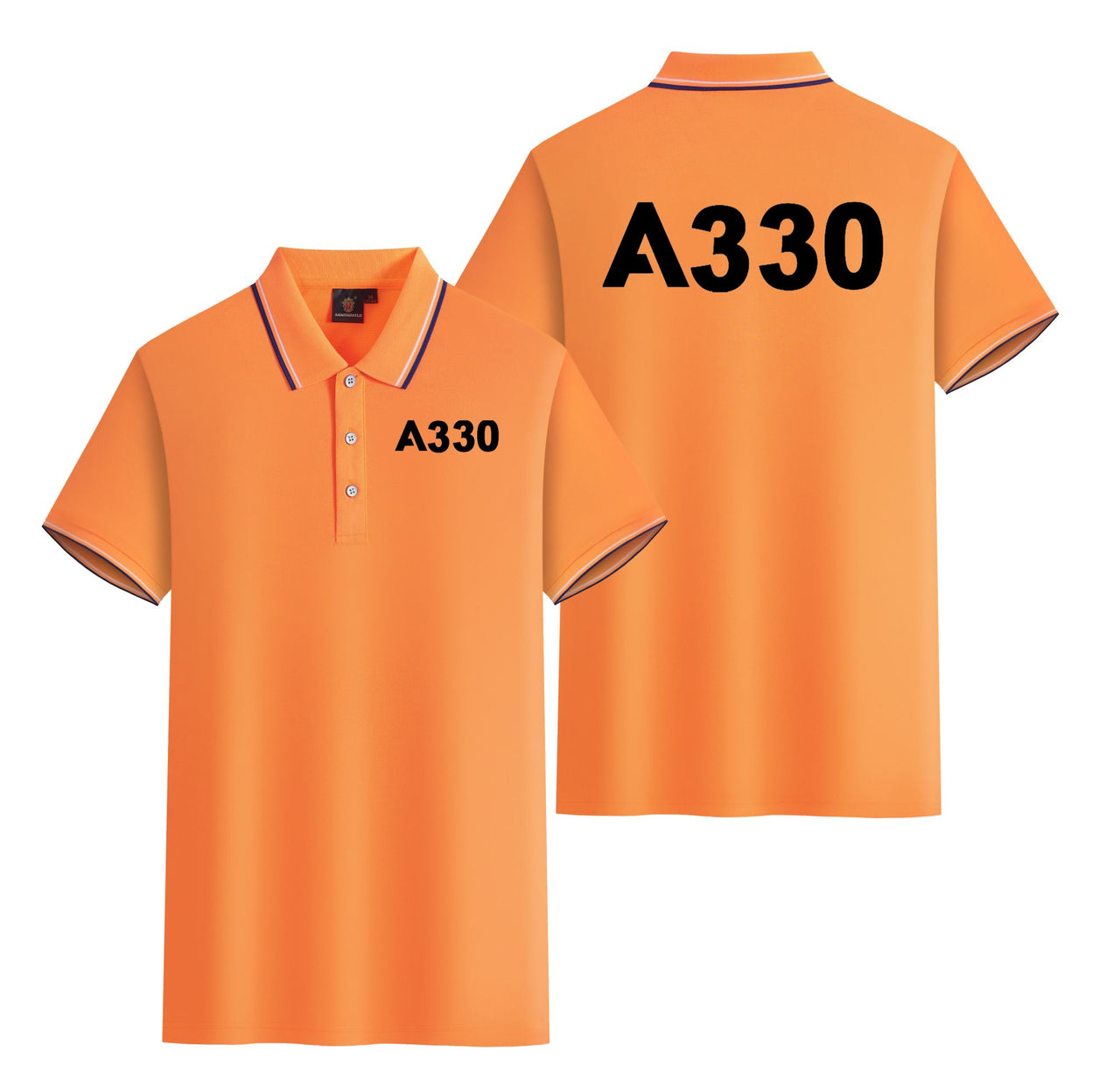 A330 Flat Text Designed Stylish Polo T-Shirts (Double-Side)