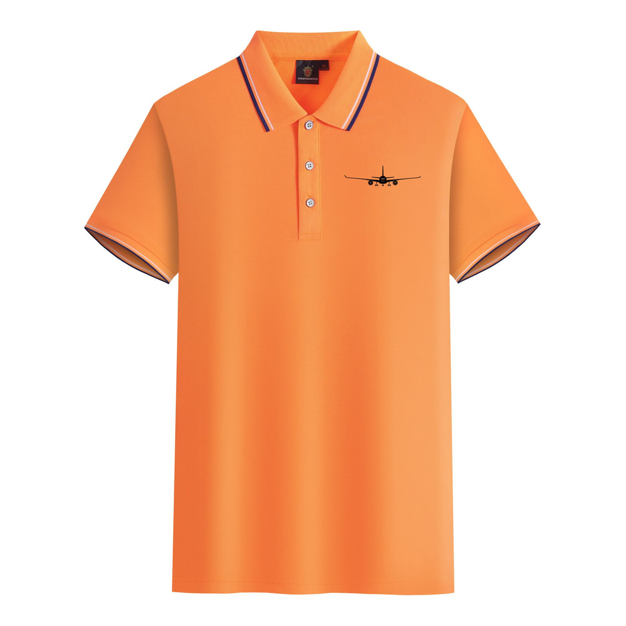 Airbus A350 Silhouette Designed Stylish Polo T-Shirts