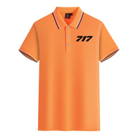 Thumbnail for 717 Flat Text Designed Stylish Polo T-Shirts