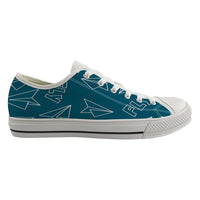 Thumbnail for Paper Airplane & Fly Green Designed Canvas Shoes (Men)