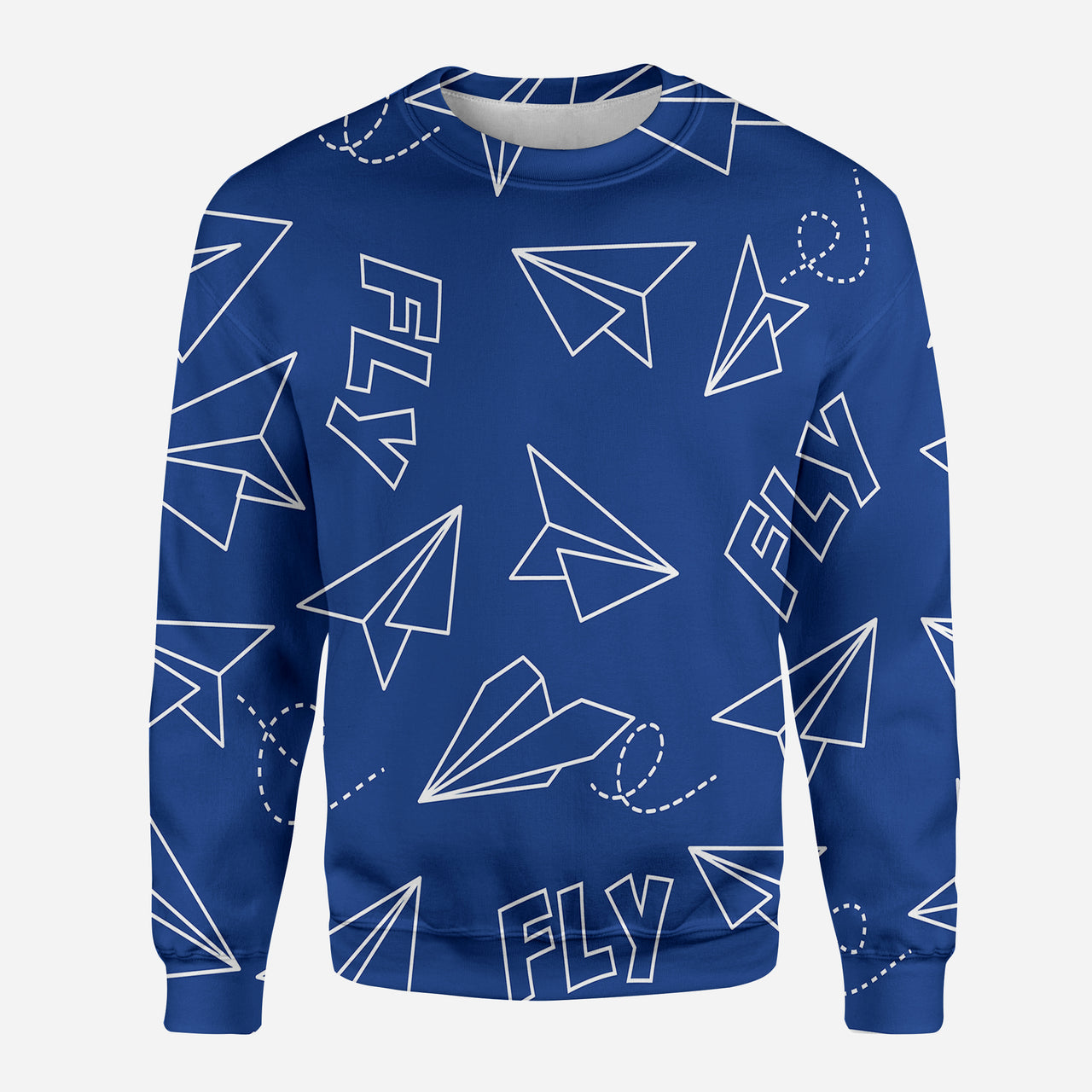 Paper Airplane & Fly (Blue) Designed 3D Sweatshirts