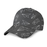 Thumbnail for Paper Airplane & Fly (Gray) Designed 3D Peaked Cap