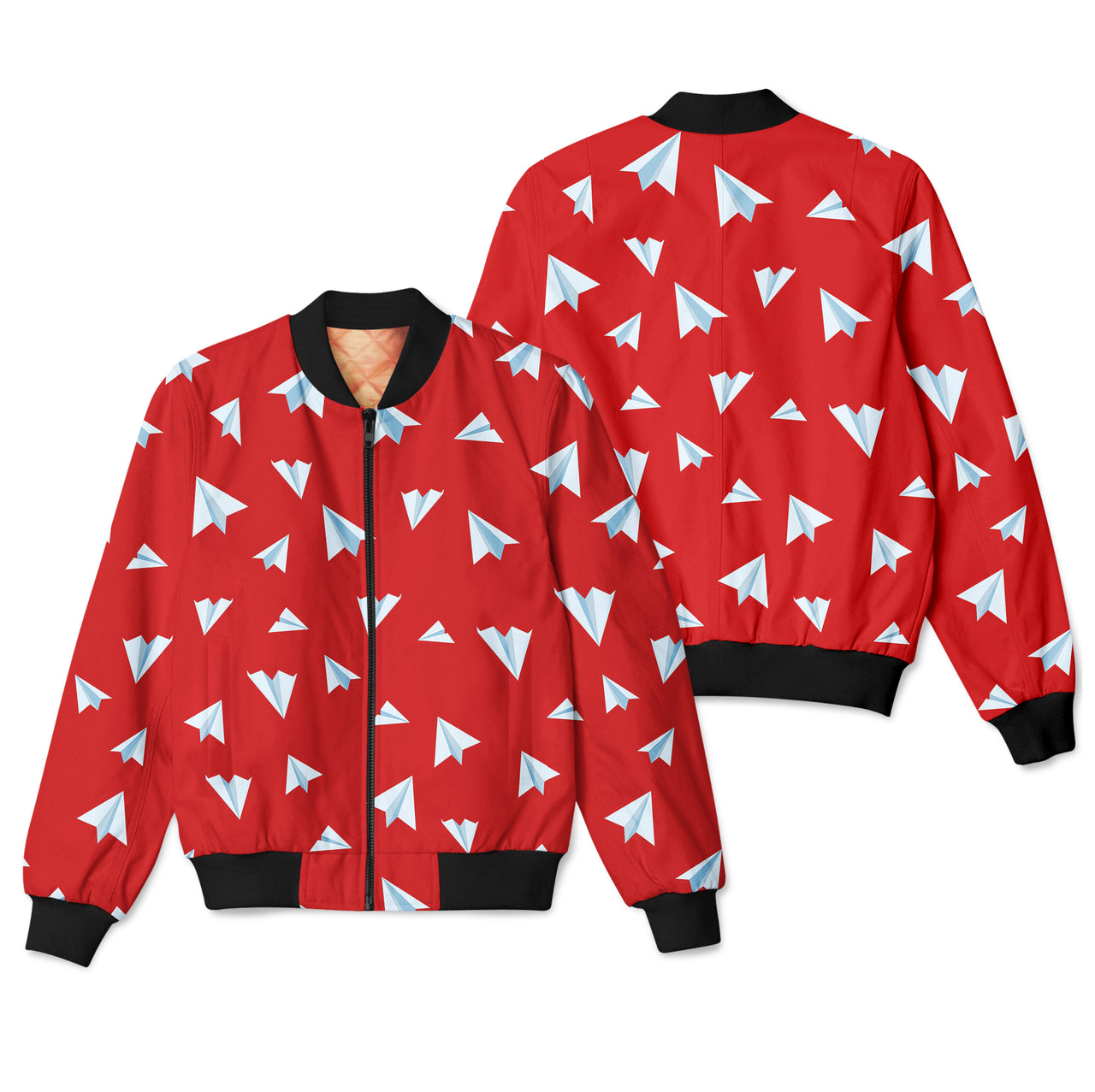 Paper Airplanes (Red) Designed 3D Pilot Bomber Jackets