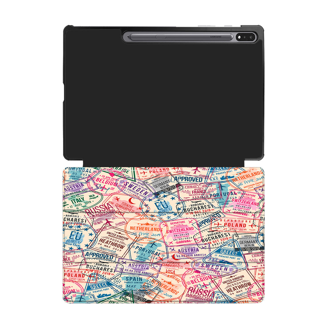 Passport Stamps Designed Samsung Tablet Cases