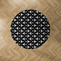 Thumbnail for Perfectly Sized Seamless Airplanes Black Designed Carpet & Floor Mats (Round)