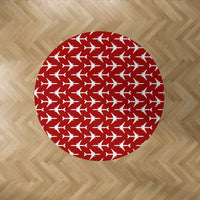 Thumbnail for Perfectly Sized Seamless Airplanes Red Designed Carpet & Floor Mats (Round)