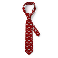 Thumbnail for Perfectly Sized Seamless Airplanes Red Designed Ties