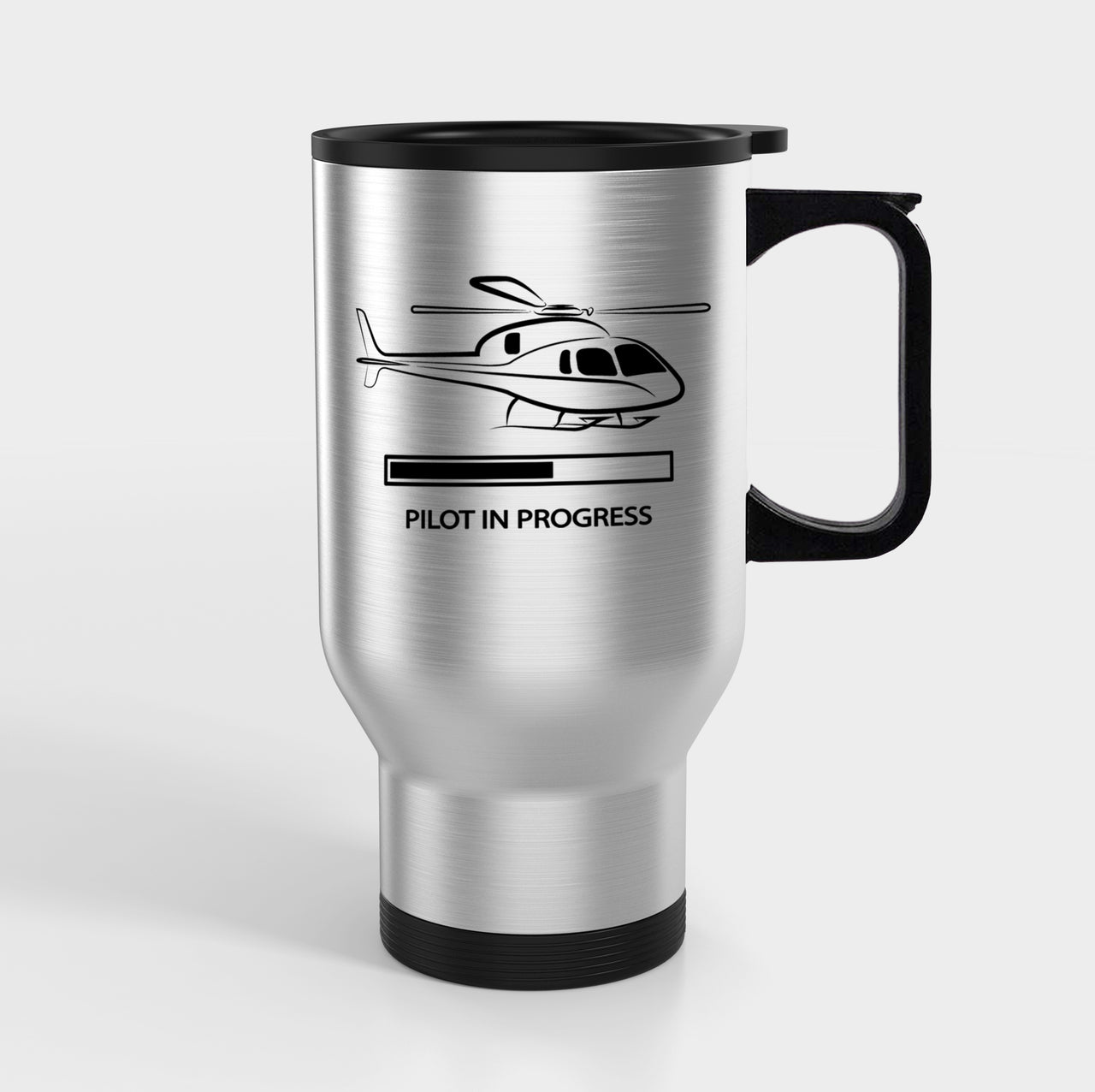 Pilot In Progress (Helicopter) Designed Travel Mugs (With Holder)