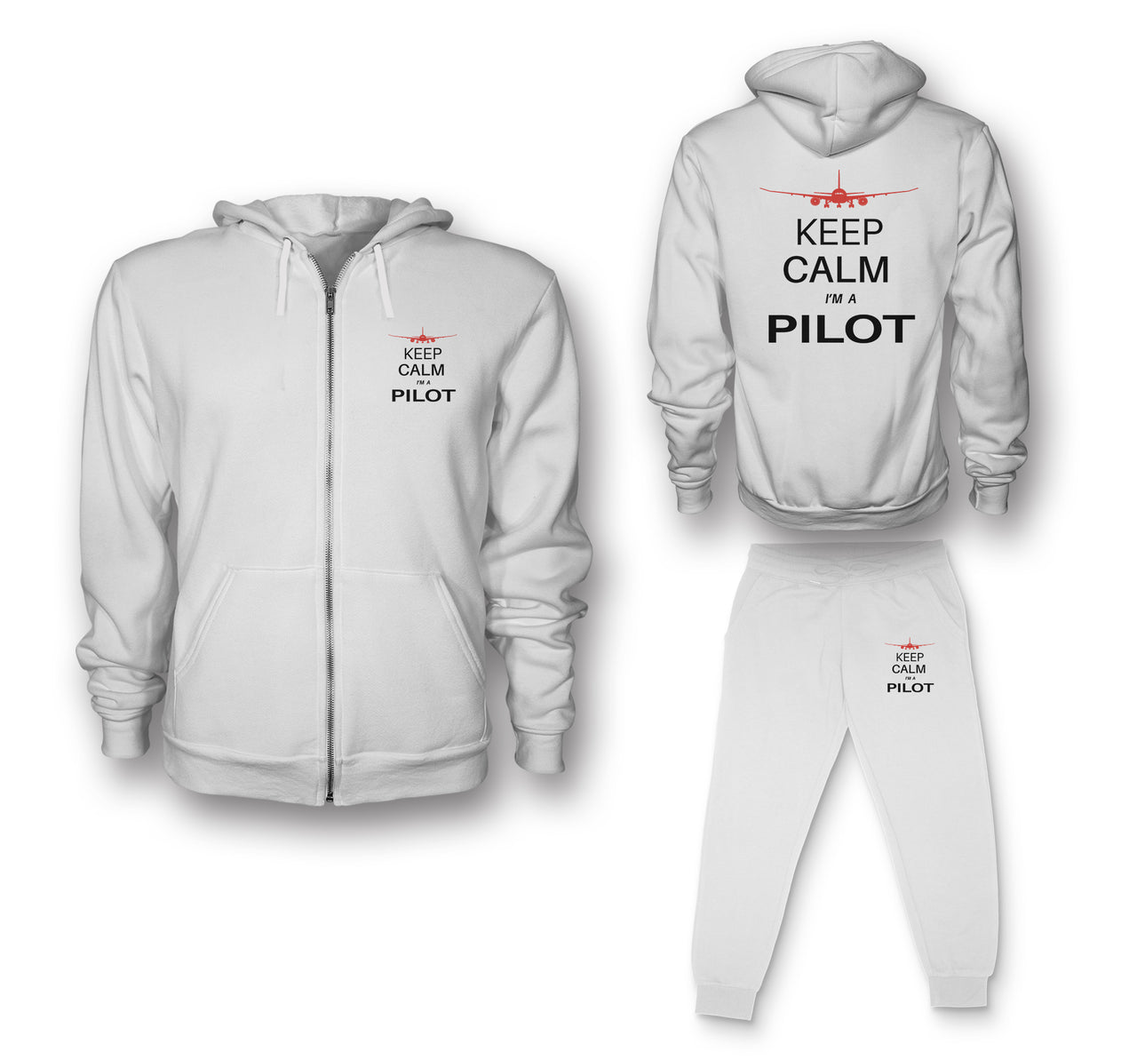 Pilot (777 Silhouette) Designed Zipped Hoodies & Sweatpants Set