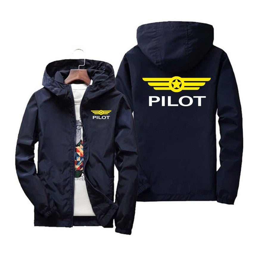 Pilot & Badge Designed Windbreaker Jackets