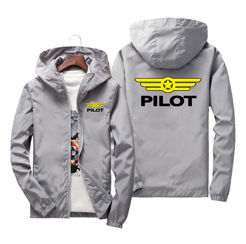 Pilot & Badge Designed Windbreaker Jackets