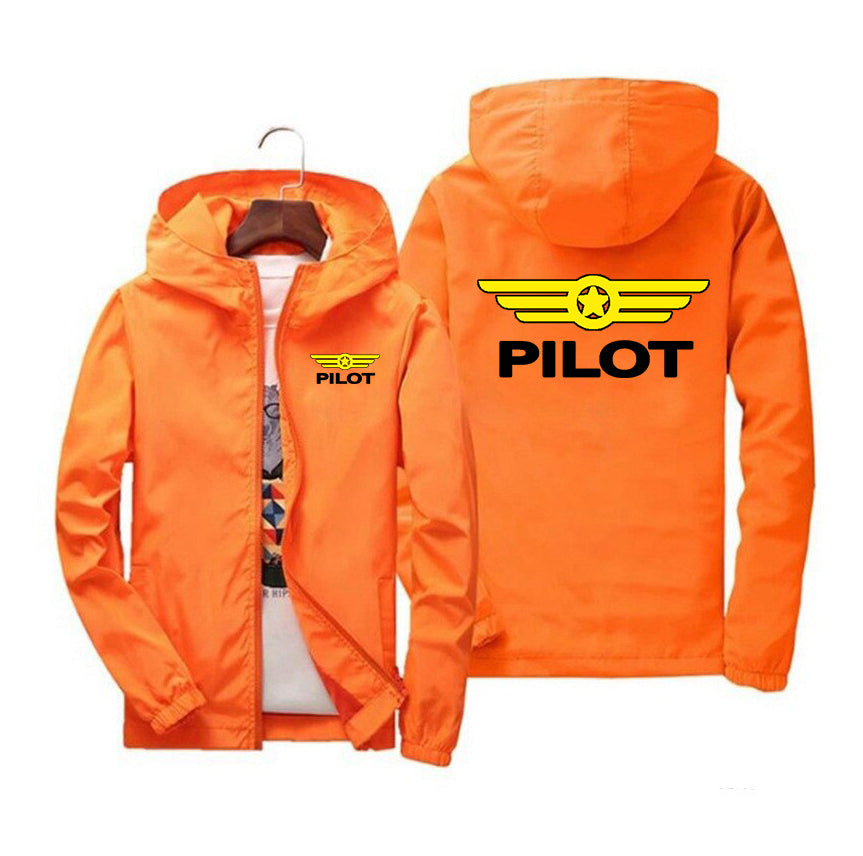 Pilot & Badge Designed Windbreaker Jackets