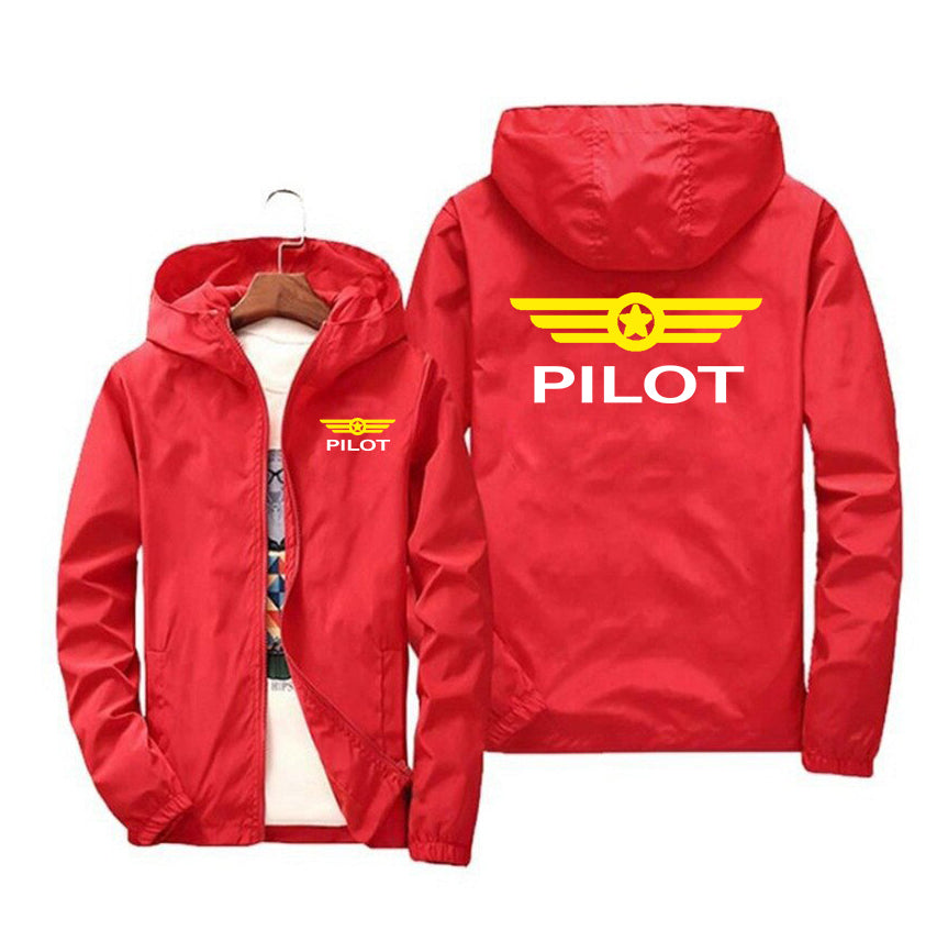 Pilot & Badge Designed Windbreaker Jackets