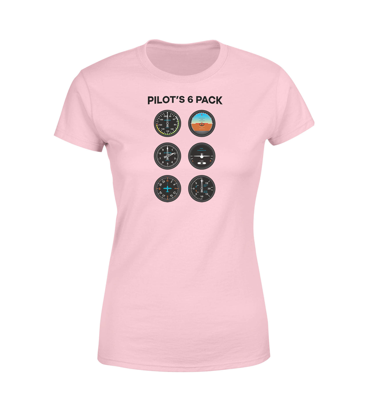 Pilot's 6 Pack Designed Women T-Shirts