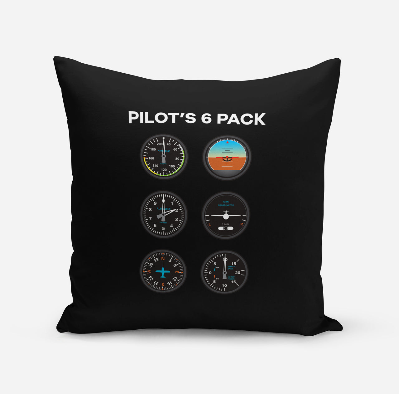 Pilot's 6 Pack Designed Pillows