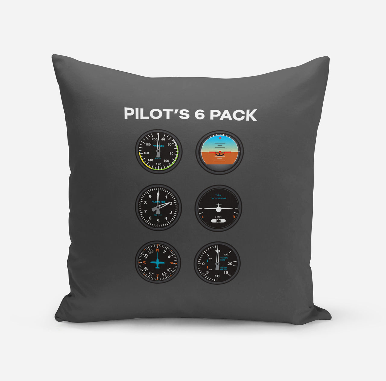 Pilot's 6 Pack Designed Pillows