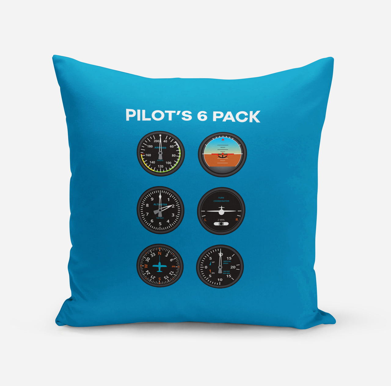 Pilot's 6 Pack Designed Pillows