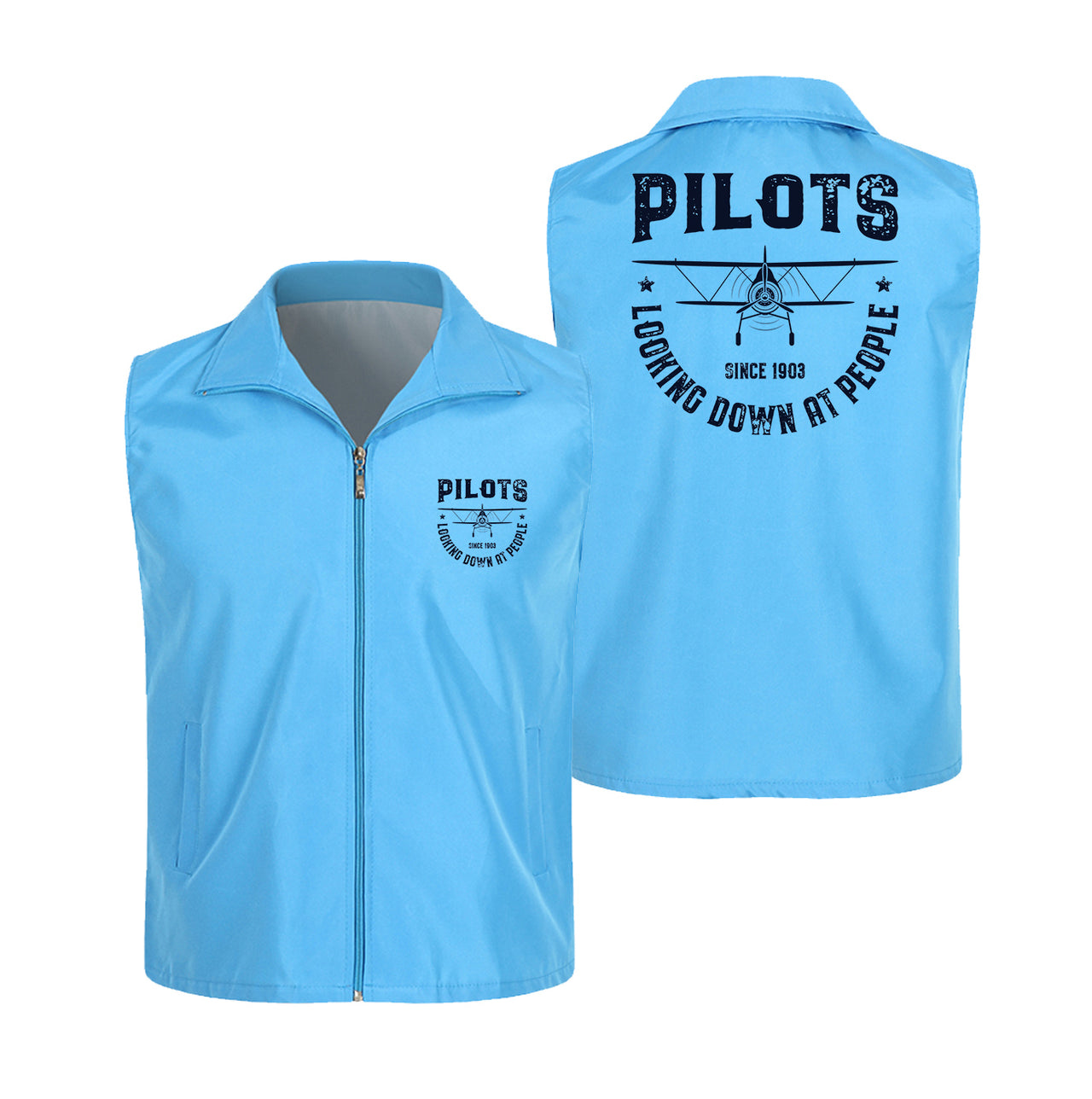 Pilots Looking Down at People Since 1903 Designed Thin Style Vests