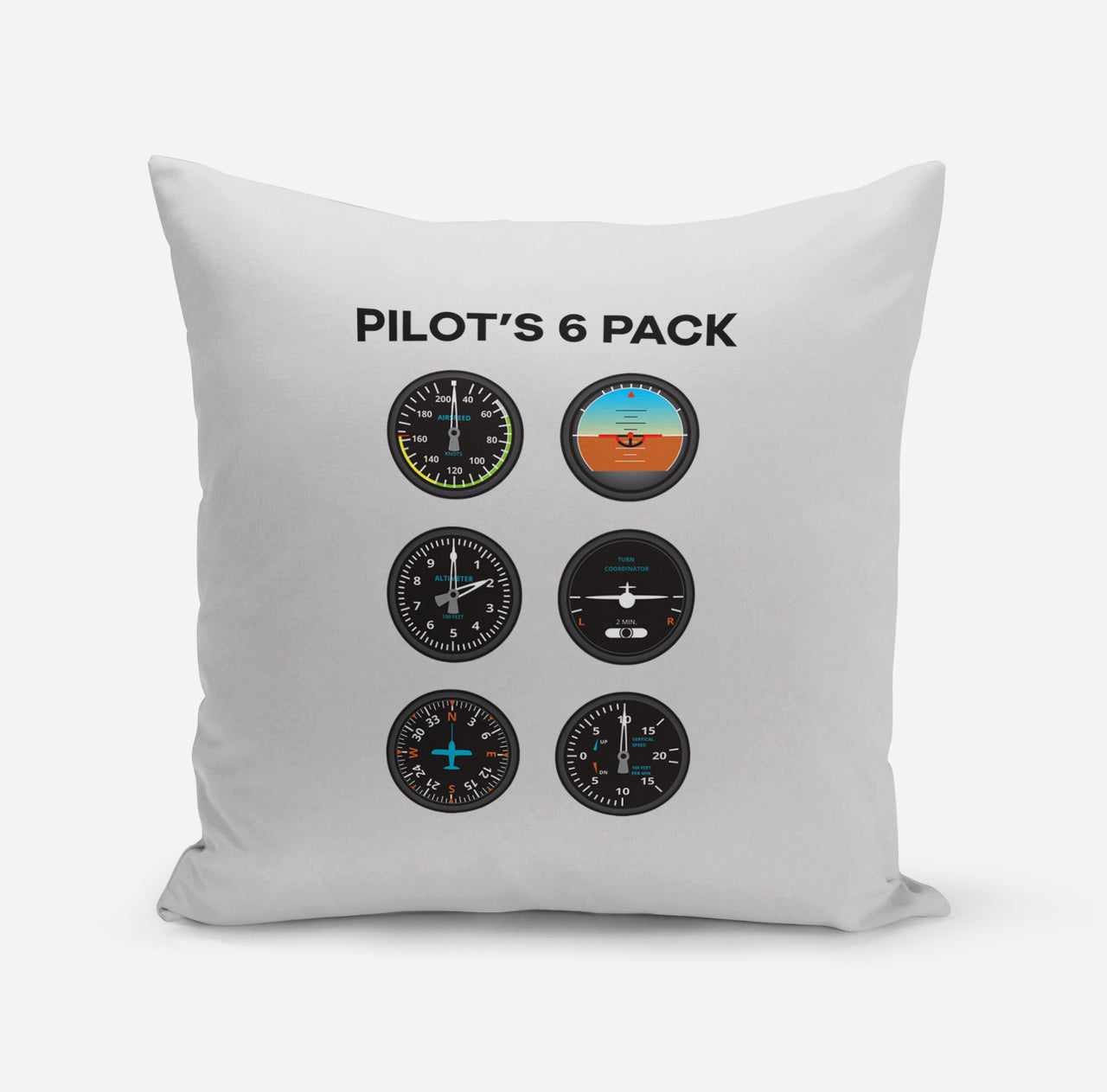 Pilot's 6 Pack Designed Pillows