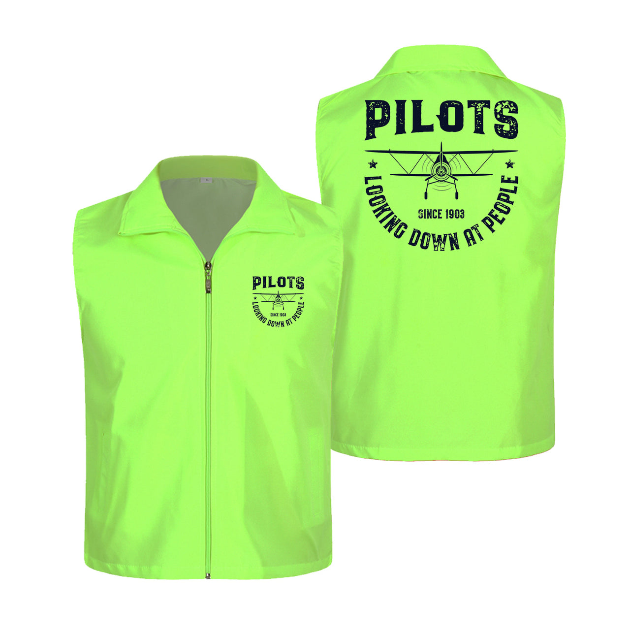 Pilots Looking Down at People Since 1903 Designed Thin Style Vests